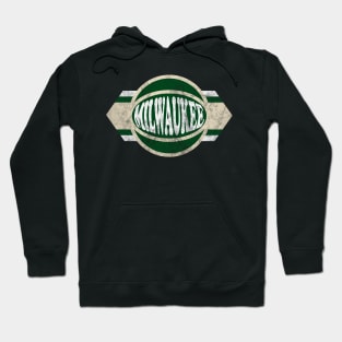 Milwaukee Basketball retro and distressed ball and stripe Hoodie